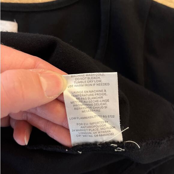 Velvet for Anthropologie Short Balloon Sleeve Mini Dress Size XS Black V-Neck - Picture 5 of 7